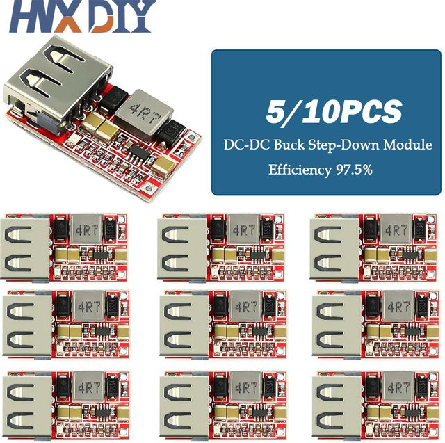 USB Step Down Modul DC-DC Konverter 6V-20V auf 5V für Telefon Ladegerät und Auto Netzteil, Rot - Bild 1