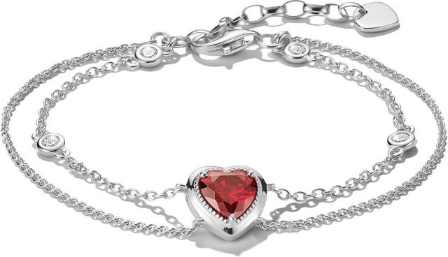 Thomas Sabo Armband Zweireihig, 925 Silber, Herz, Zirkonia, Damen - Bild 1