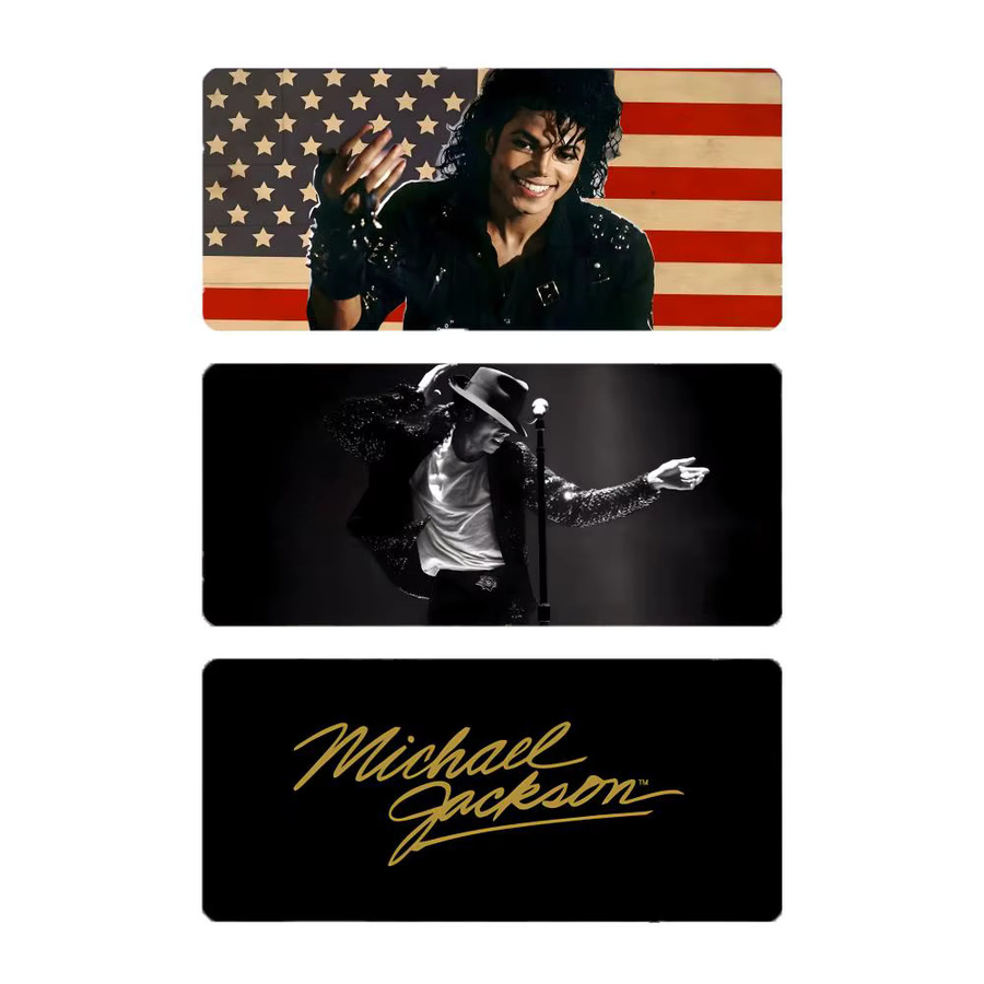 Pop Music M-Michael Jackson Gaming-Mauspad mit LockEdge in Schwarz und Multicolour, große Schreibtischunterlage für deinen PC-Schreibtisch - Bild 2