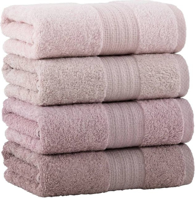 Mijolnir Frottier-Set aus Baumwolle in Rosa, B/L: 50 x 85 cm - Bild 1