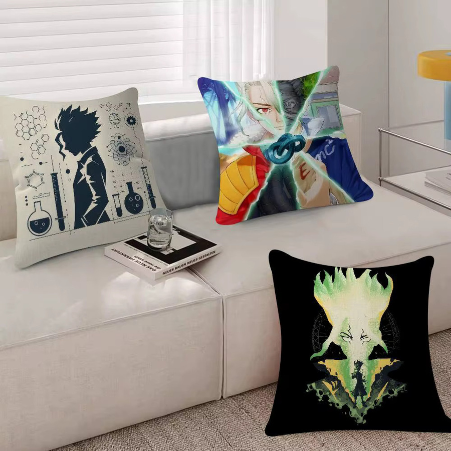 Anime Dr. Stone Kissenbezug für Sofa und Heimdekoration, quadratisch, B/B/H: 30 x 30 x 30 cm, mehrfarbig - Bild 3