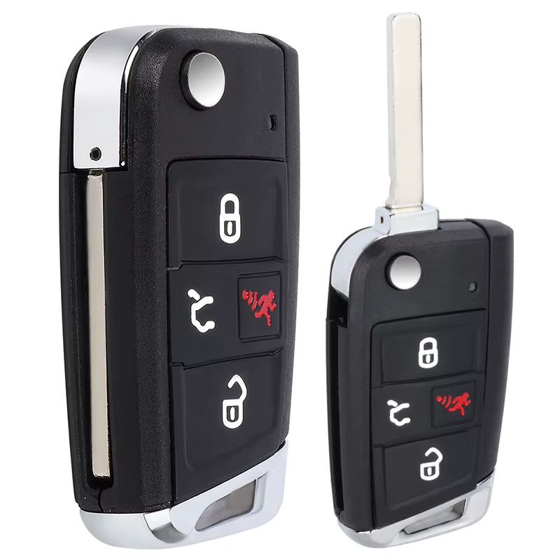 KEYECU Remote Key Fob mit AES ID88 Chip für Volkswagen VW Jetta Tiguan Golf GTI 2018-2021, Schwarz - Bild 4
