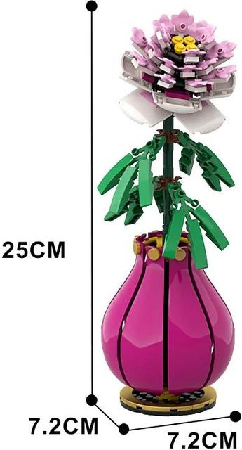 Gobricks MOC Das Pfingstrosenblumen-Ziegel-Bouquet ab 14 Jahren - Bild 1
