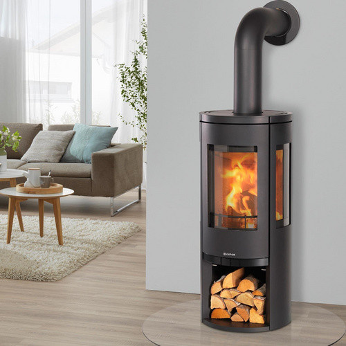 COLOR EMAJL Kaminofen Glasgow in Schwarz aus Stahl mit 6,4 kW Leistung, B/T/H: 114,8 x 50,8 x 50,8 cm - Bild 2