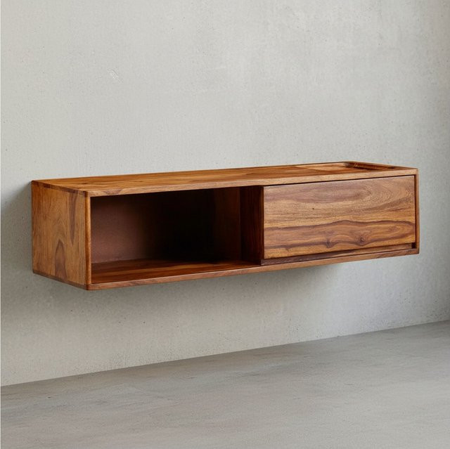 Hängendes Lowboard aus Massivholz von KADIMA DESIGN im modernen Stil, Farbe Braun, B/T/H: 108 x 34 x 34 cm - Bild 1