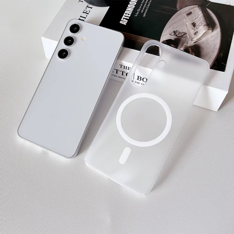 Matte transparente magnetische Handyhülle für Samsung Galaxy S26 S25 S24 S23 S22 Ultra FE Plus A57 A56 A37 A36 A26 A17 A16 A07 A55 Cover in Weiß - Bild 2