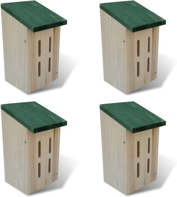 vidaXL Schmetterlingshaus 4er-Set in Grün und Braun, B/T/H: 14 x 15 x 22 cm - Bild 1