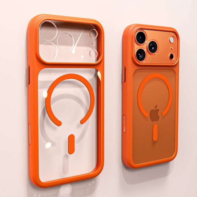 Lolozzx MagSafe Kompatible Transparente Schutzhülle mit Kamera-Touch-Button für iPhone 17 Pro und iPhone 16 Pro Max, Stoßfestes Case in Transparent, Blau oder Orange - Bild 1