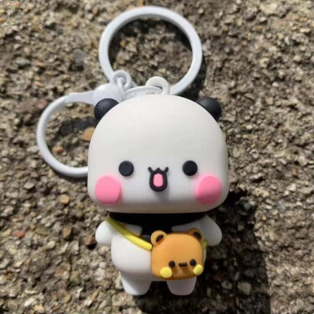 Magnetischer Schlüsselanhänger Cartoon Panda Bubu Dudu, weiß, Unisex - Bild 1