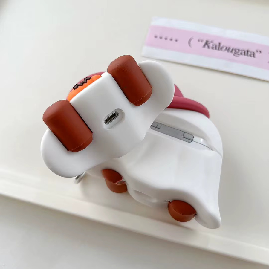 Silikon Kopfhörerhülle im Pumpkin Ghost Design für Apple AirPods 4, 3, 2, 1 und Pro 2 als Anti-Drop-Schutzhülle - Bild 2