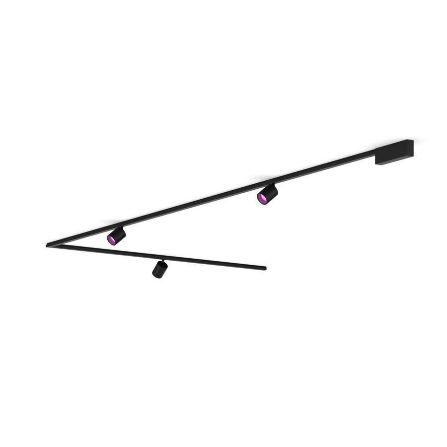 Philips Hue Perifo Basis-Set L-förmige Deckenleuchte mit 3 LED-Spots in Schwarz - Bild 1
