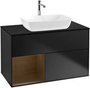 V&B Waschtischunterschrank Finion 100 in Blau Lacquered, B/T/H: 100 x 50,1 x 50,1 cm - Bild 1