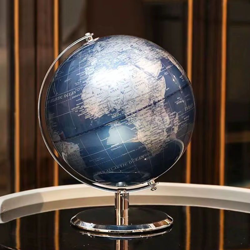 Rubyqun Globus in Blau als Vintage Weltkugel aus Metall für Kinder und Geographie-Bildung - Bild 5