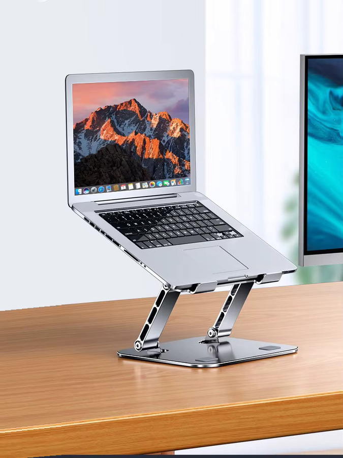 MUMUCC Laptopständer aus Aluminiumlegierung, klappbar und höhenvergrößernd, Farbe: Silber - Bild 6