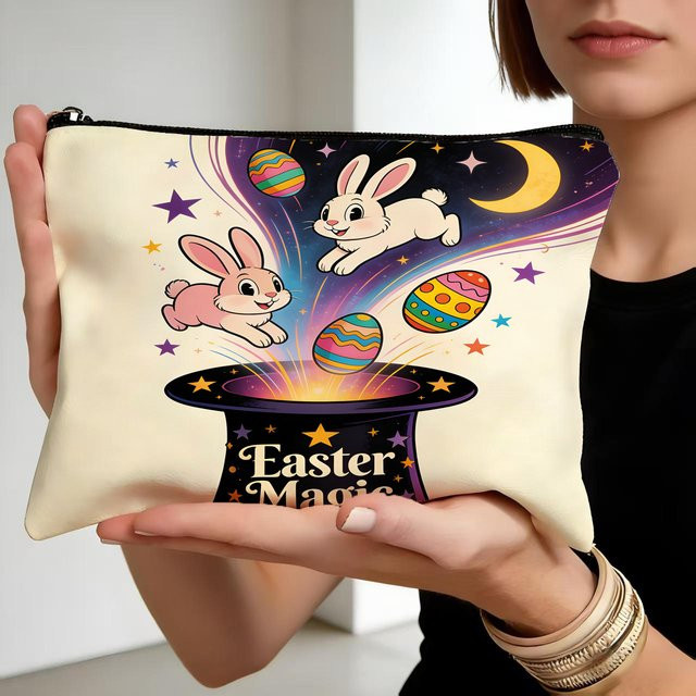 Multifunktionale Aufbewahrungstasche mit Ostermotiv aus Segeltuch in Multicolour - Bild 1