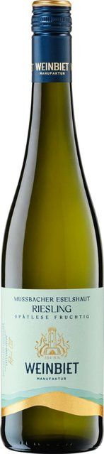 Weinbiet Mussbacher Eselshaut Riesling Spätlese Weißwein, Pfalz, 2024, süß, 0,75 l - Bild 1
