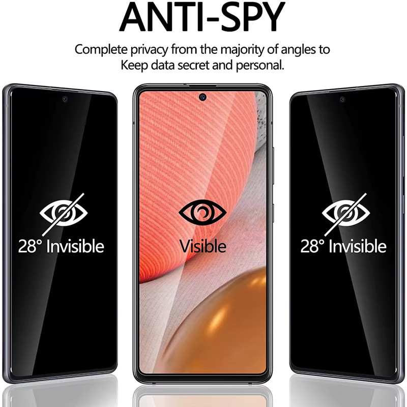 5er Pack Anti-Spy Sichtschutz Displayschutz aus gehärtetem Glas für Samsung Galaxy A05s A06 A13 A14 A15 A16 A21S A22 A23 A24 A25 A26 in Transparent - Bild 3