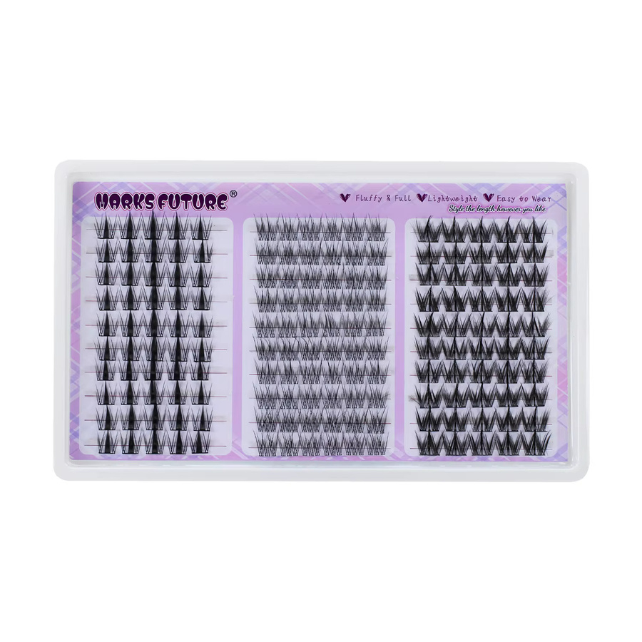 Queenice Manga Spiky Lash Clusters, Wispy Eyelash Clusters, 300 Stück, Natürlich - Bild 6