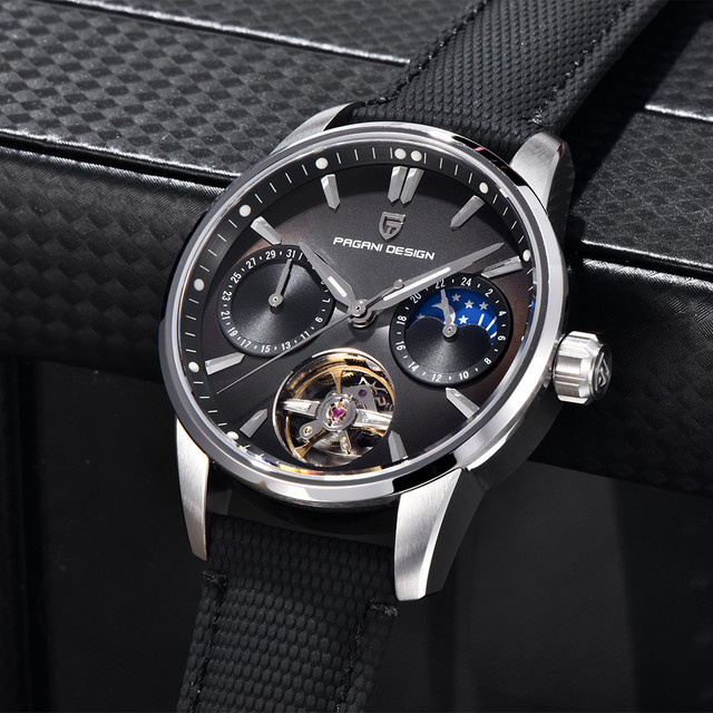 Pagani Design Armbanduhr, Automatik, Edelstahl, 41 mm, Herren, Schwarz - Bild 1