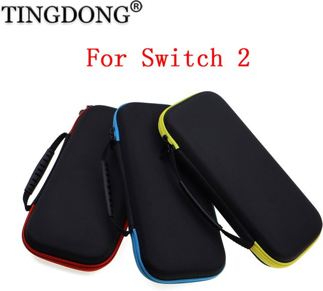 TingDong Tragbare Hartschalen-Tragetasche für Switch 2 Konsole und Zubehör in Rot - Bild 1