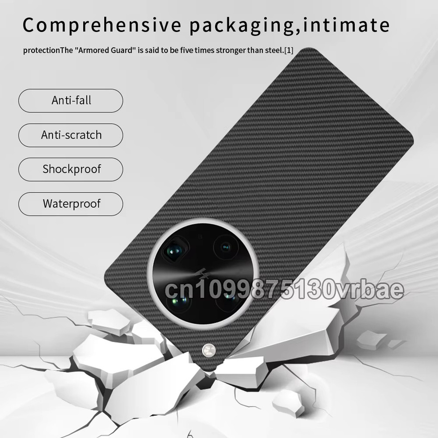 OPPO Find X9 Ultra Carbon-Hülle aus Aramid-Faser Kevlar, ultra dünne Magnet-Schutzhülle, Schwarz-Rot - Bild 3