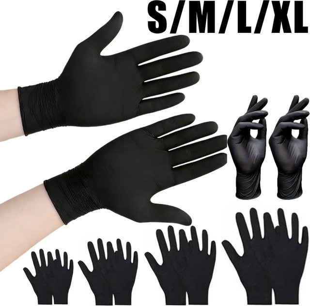 Usiriy Einweg-Tattoo-Handschuhe aus Nitril, Schwarz, Unisex - Bild 1