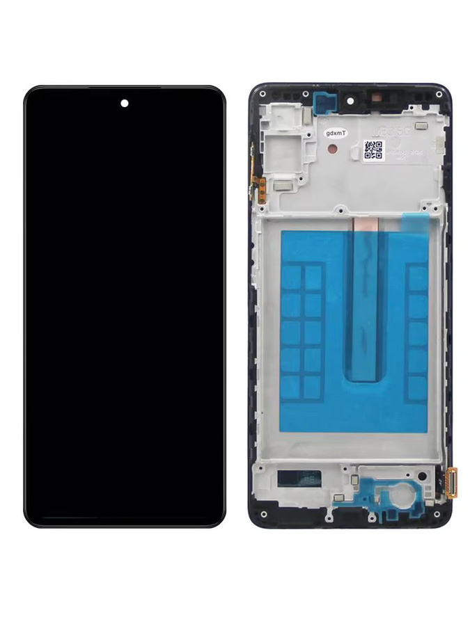 Samsung AMOLED LCD Display mit Touchscreen und Rahmen für M53 5G, Farbe: Schwarz, Kompatibel mit SM-M536B, SM-M536B/DS, SM-M536B/DSN - Bild 5