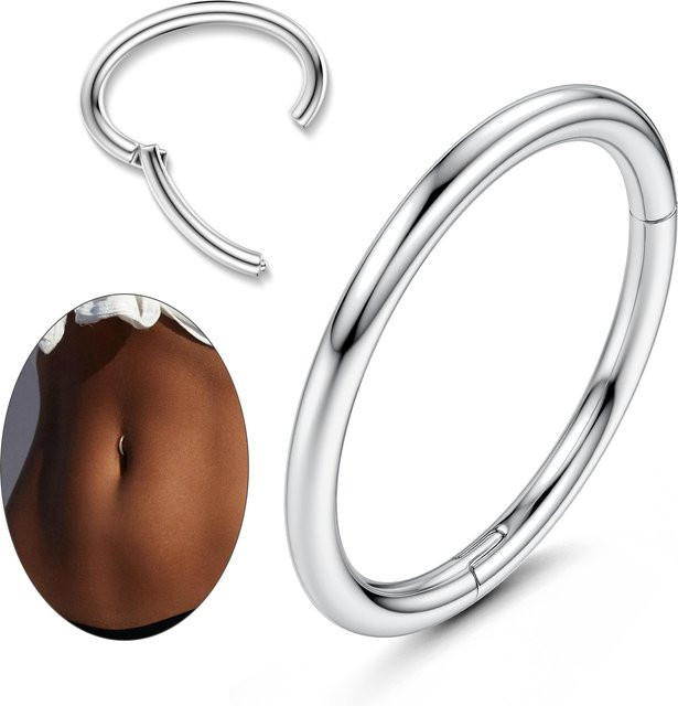 Bauchnabelring Edelstahl, Silber, Damen, 1,6x12mm - Bild 1