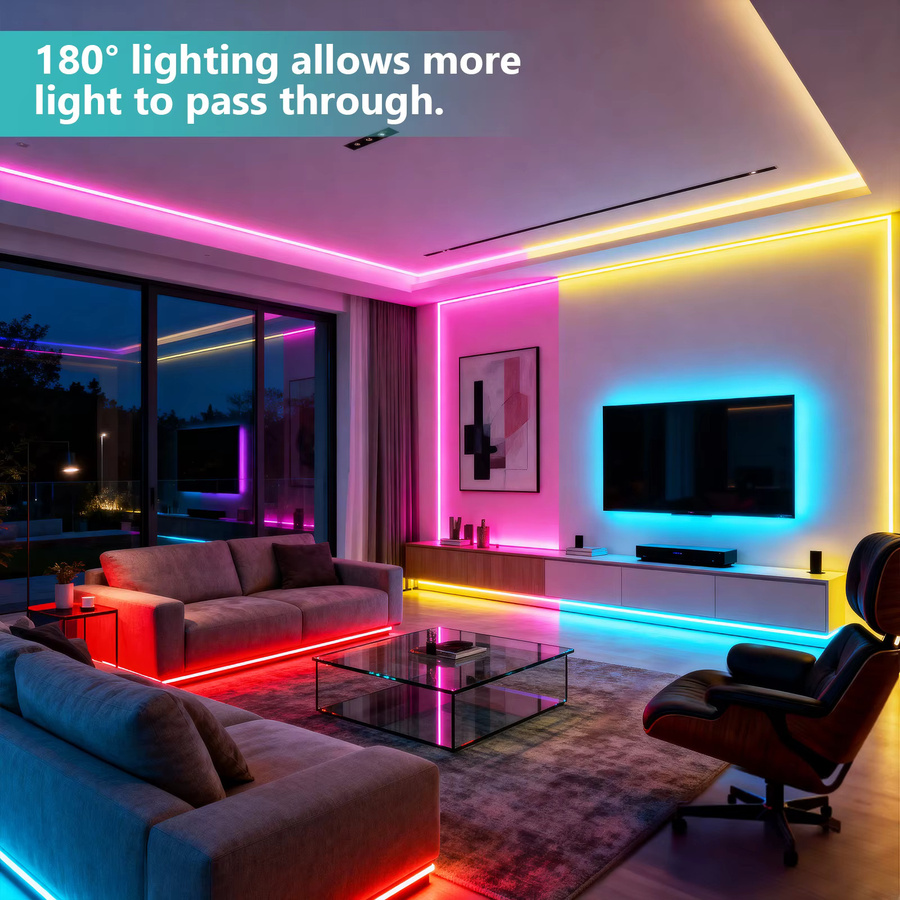HEGEHE RGB COB-Neonstreifen LED-Licht, dimmbar mit Timer, wasserdicht, Multicolour, für Innen und Außen - Bild 5