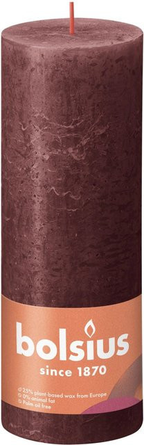 Bolsius Rustik-Kerze Shine in Samtrot, Höhe: 190 mm, Durchmesser: 68 mm - Bild 1