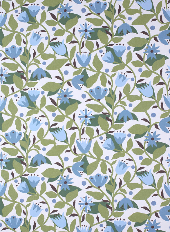 Scion Tapete Dancing Daisies in Cornflower mit floralem Mid-Century Design, Vlies, Mehrfarbig (Grün, Blau) - Bild 2