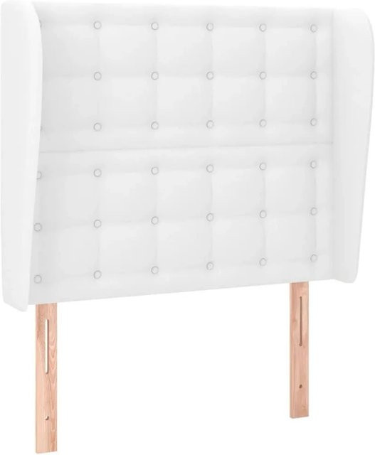 vidaXL Kopfteil mit Ohren in Weiß aus Kunstleder, B/T/H: 93 x 23 x 118/128 cm - Bild 1
