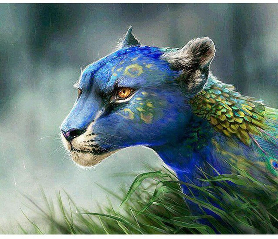 FIYO Diamond Painting Set Leopard Cartoon Tierlandschaft, Mehrfarbig, B: 30 cm, H: 20 cm - Bild 1