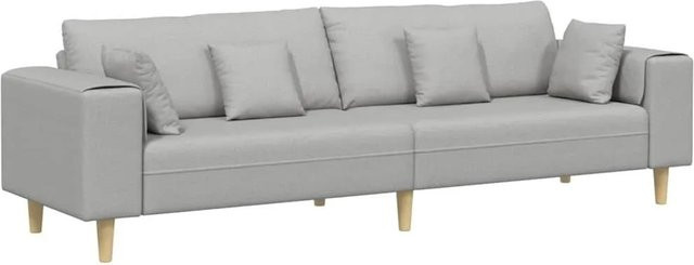 vidaXL Sofa mit Kissen in Wolkengrau, modernes Polstersofa aus Stoff für dein Wohnzimmer, B/T/H: 250 x 77 x 76 cm - Bild 1