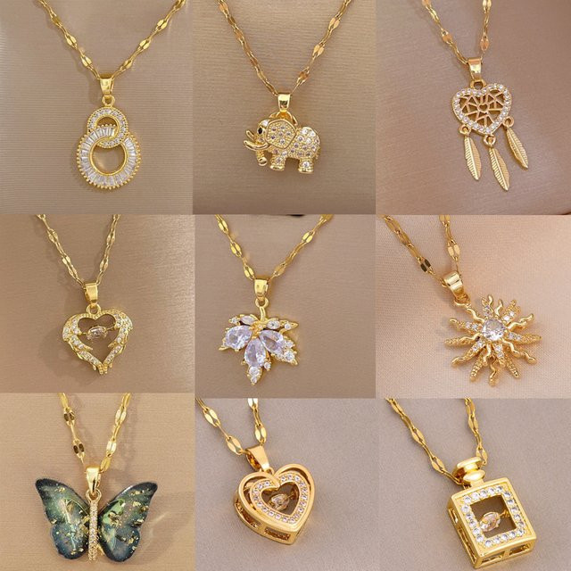 ZAKOL Halskette Edelstahl, Gold, Zirkonia, Herz Anhänger, Damen - Bild 1