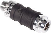 Alphacool ES Schnellverschluss BLH1A PushIn Set IG-IG mit Schottverschraubung in Schwarz und Silber - Bild 1