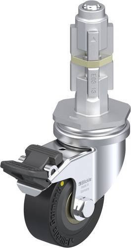 Blickle Lenkrolle LRA-VPA 50K-FI-EL-E03 mit Feststeller in Schwarz und Silber, Rad-Durchmesser: 50 mm, Tragfähigkeit: 30 kg - Bild 1