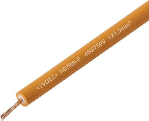 TRU COMPONENTS Gummischlauchleitung H07RN-F Orange 1 x 1,5mm² Meterware - Bild 1