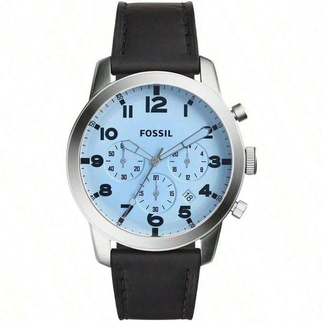 Fossil Armbanduhr, Quarz, Edelstahl, Blau, Herren - Bild 1