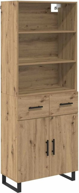 vidaXL Highboard Artisan-Eiche in Braun mit Türen und Schubladen, B/T/H: 69,5 x 34 x 180 cm - Bild 1