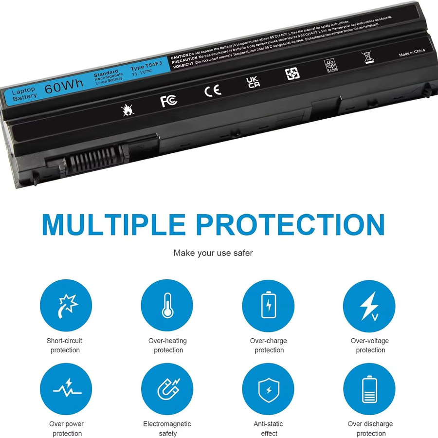 Dell Laptop-Akku T54FJ M5Y0X 8858X in Schwarz für Latitude E6420 E6430 E6520 E6530 E5420 E5520 E5530 und Inspiron 14 - Bild 2