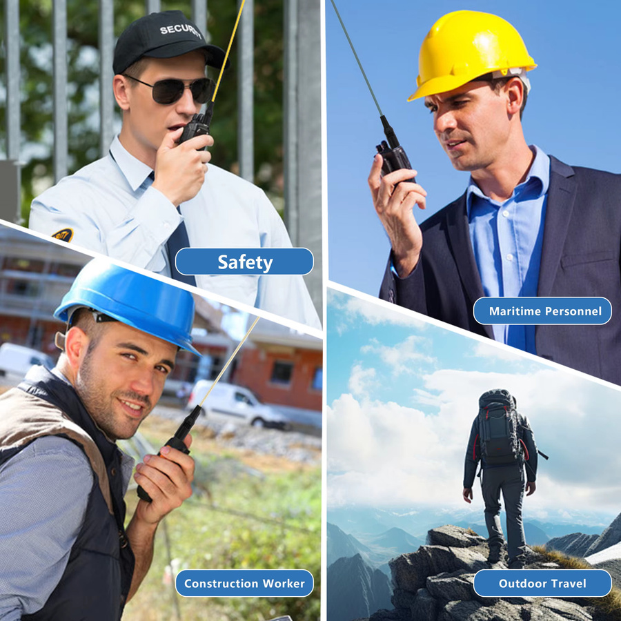RONGYIN RH771 High Gain GMRS Antenne Dual Band VHF UHF mit SMA-Buchse, flexible Antenne für Baofeng Walkie Talkies, 155/462 MHz, Farbe: Gelb - Bild 3