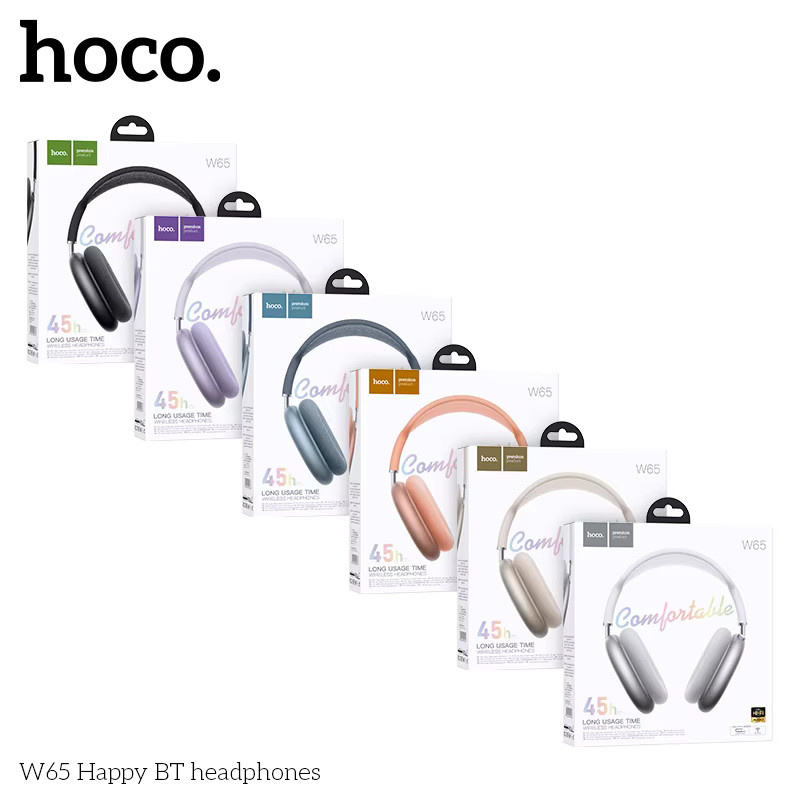 HOCO W65 Over-Ear Bluetooth-Kopfhörer in Silber mit Mikrofon und Stoff-Ohrpolstern - Bild 2