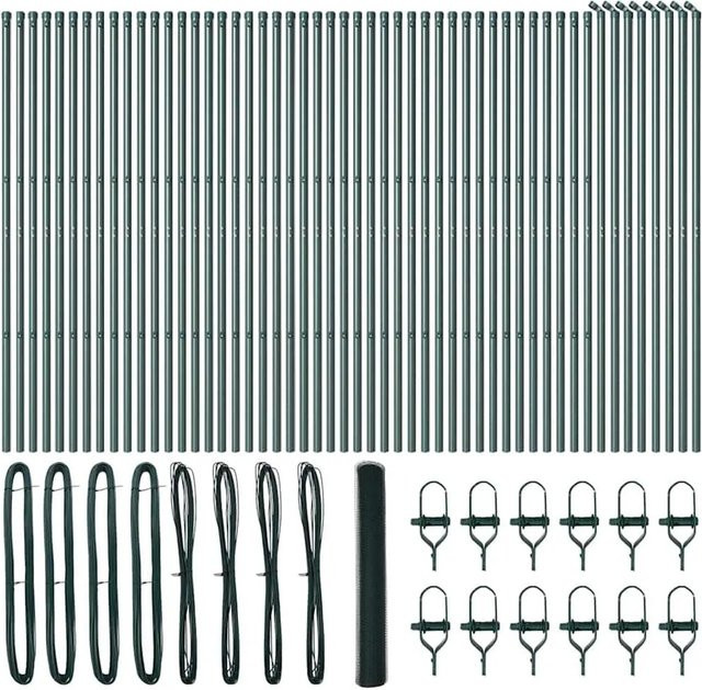 vidaXL Maschenzaun aus Stahl und PVC in Grün, B: 100 cm, H: 100 cm - Bild 1