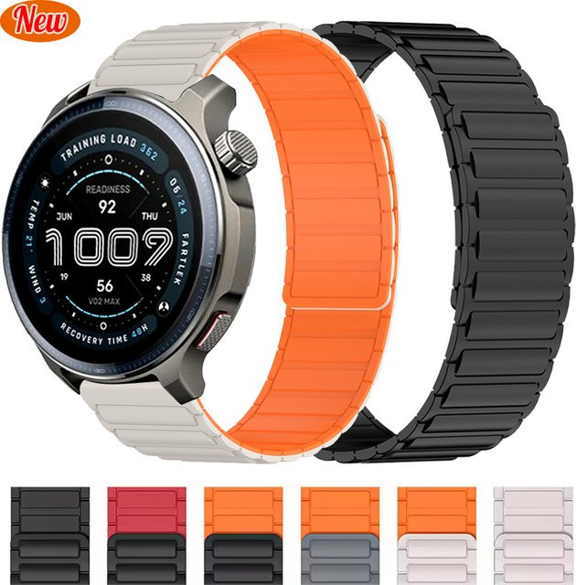 Amazfit Uhrenarmband Silikon, 22 mm, Schwarz - Bild 1