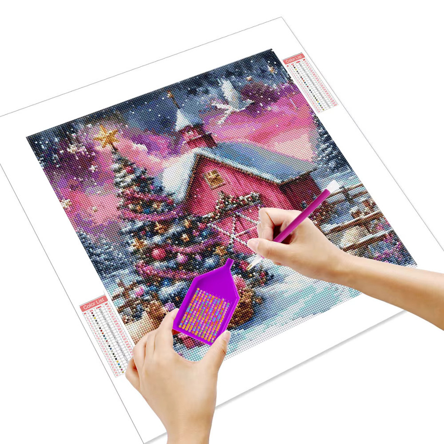 HUACAN 5D Diamant-Stickset Weihnachts-Motiv mit bunten Strasssteinen, Multicolor, B/H: 20 x 20 cm - Bild 2