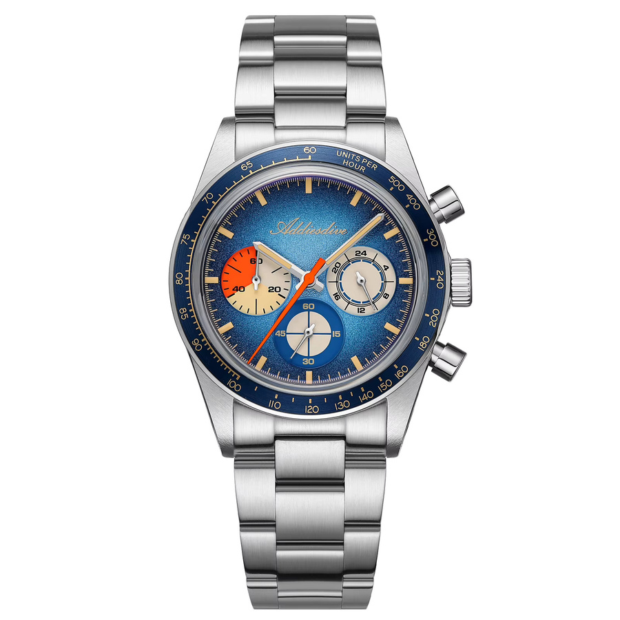 ADDIESDIVE Chronograph, Quarz, Edelstahl, Schwarz, Herren - Bild 6