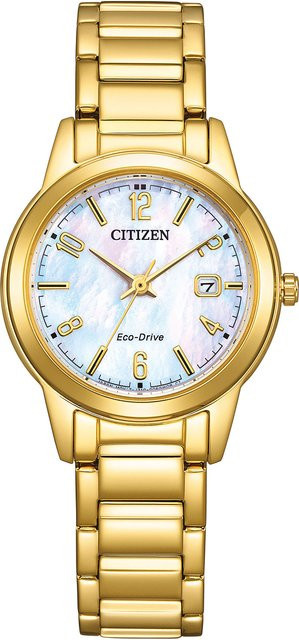Citizen Armbanduhr, Solar, Edelstahl, Weiß, 29 mm, Damen - Bild 1