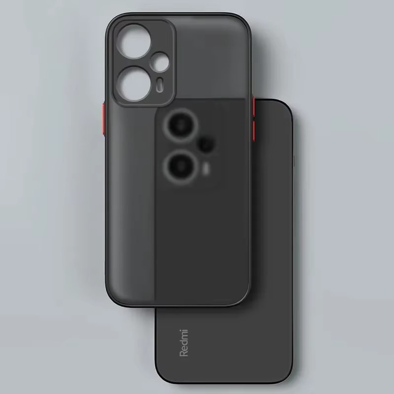 Luxus Hybrid Schutzhülle für Xiaomi Redmi Note 12 13 12S 12C 13C Turbo Pro Plus 5G in Schwarz mit matter Silikon-Rückseite - Bild 4