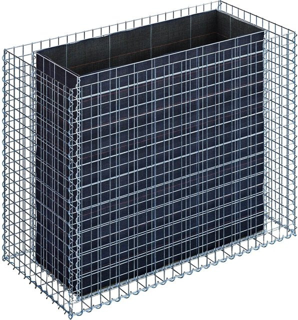 Gabiona Eckiges Gabionen-Hochbeet aus galvanisiertem Stahl in Silber, B/T/H: 100 x 130 x 60 cm - Bild 2